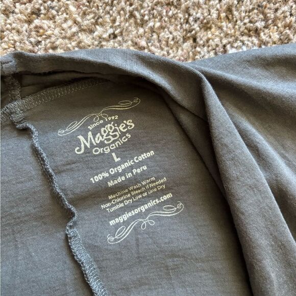 Maggie’s Organics Lightweight Cardigan Open Front Gray Womens Large Fits Small - Picture 4 of 4